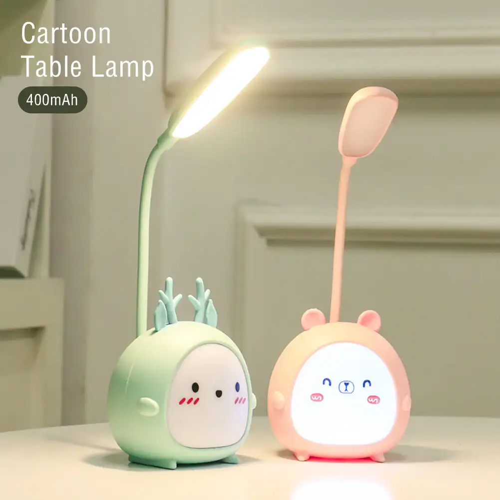 

Cartoon USB Rechargeable Table Lamp Dual Light LED Lamp Student Kids Bedroom Reading Desk Lamp Night Light Girls Gifts