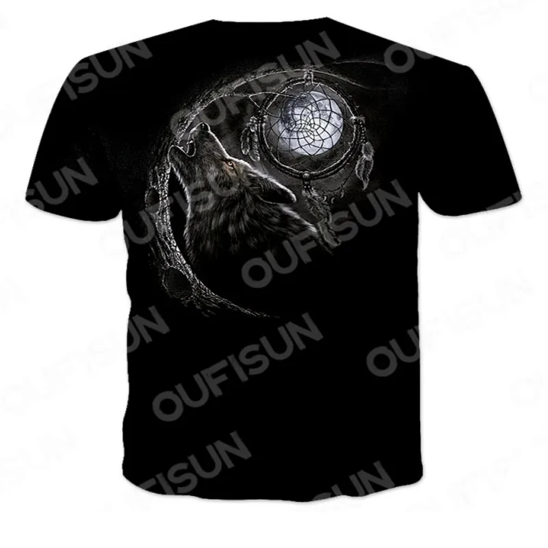 

Men's T-Shirts -Selling Summer 3D Printing T-Shirt Personality Animal Wolf Pattern O-Neck Casual Sports Short-Sleeved XXS-6XL