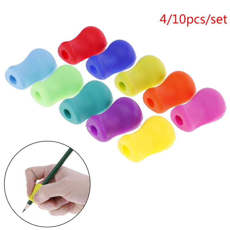 

4Pcs/10Pcs Silicone Pen Gripper Baby Learning Writing Tool Correction Device Fish Pencil Grasp Writing Aid Grip Stationery