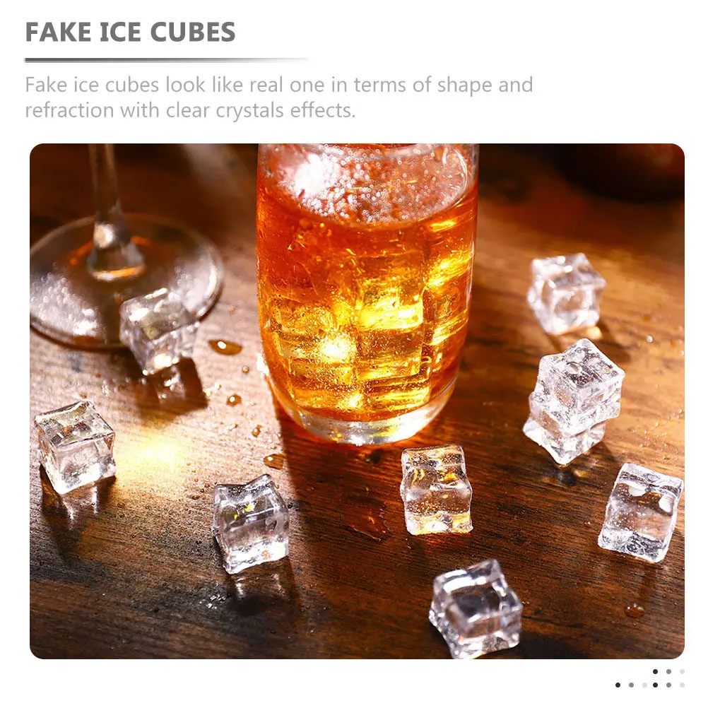 Фото 40 шт. Прозрачные реалистичные акриловые кубики льда для декора напитков, домашнего бара, ресторана, реквизита для фотосъемки, поделок и оформления витрин №3