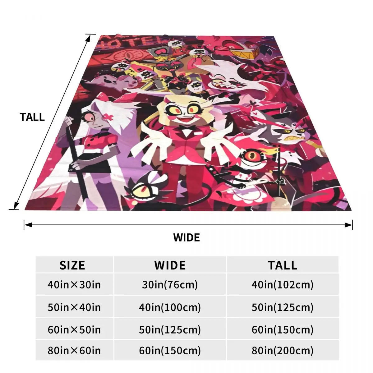 Черное комедийное одеяло H-HazbinHotels фланелевое супермягкое для постельного белья