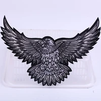 2924cm big eagle wings embroidered patches motorcycle biker iron on patch for mans punk clothes badge sewing patch stickers