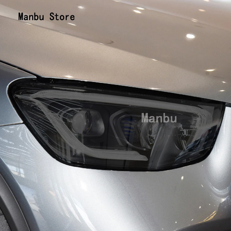 

For Benz GLC Class 2020-2023-Car Headlight Protective Film Vinyl Restoration Transparent Black TPU Sticker