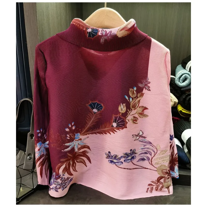 Плиссированная рубашка Miyake темпераментный дизайн для поездок на работу