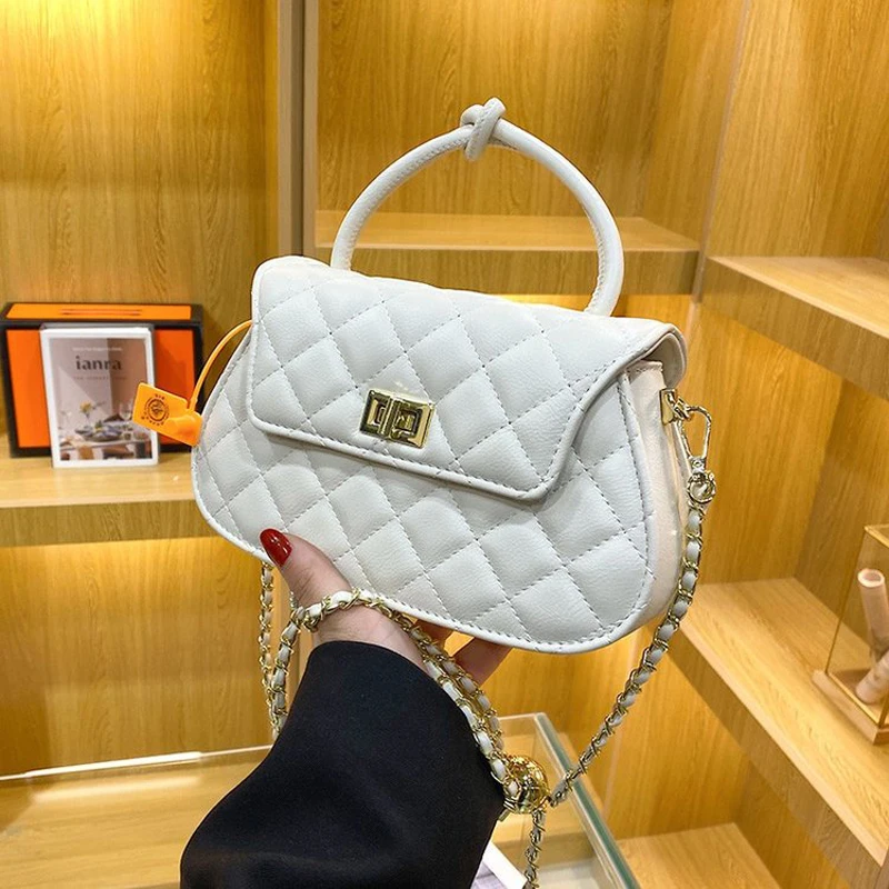 

Small Size Handbags for Women High Quality Soft Leather Crossbody Bag Soild Chains Luxury Brand Purse Ladies Designer Handbag