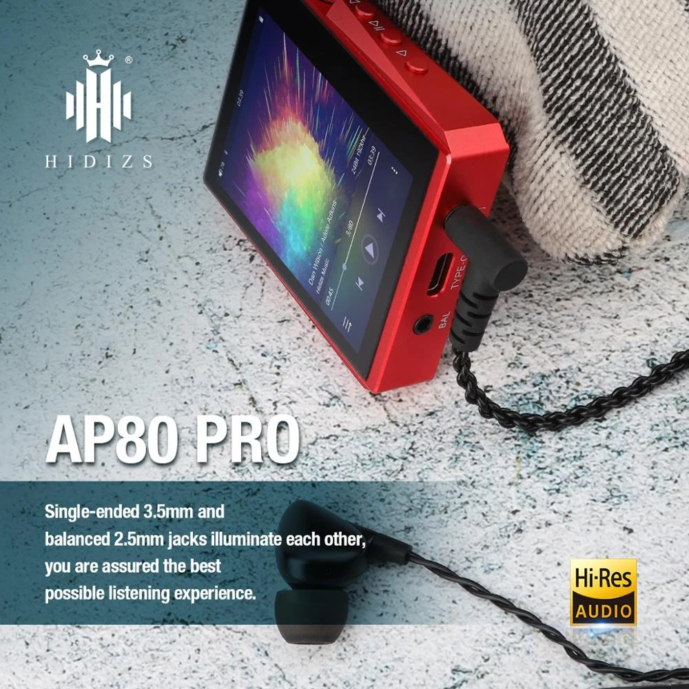 

Портативный мини-плеер Hidizs AP80 Pro, музыкальный плеер с поддержкой Hi-Fi, Bluetooth, Mp3, ЦАП, без потерь, LDAC, MQA, радио, измеритель, электронная книга, сенсорный экран