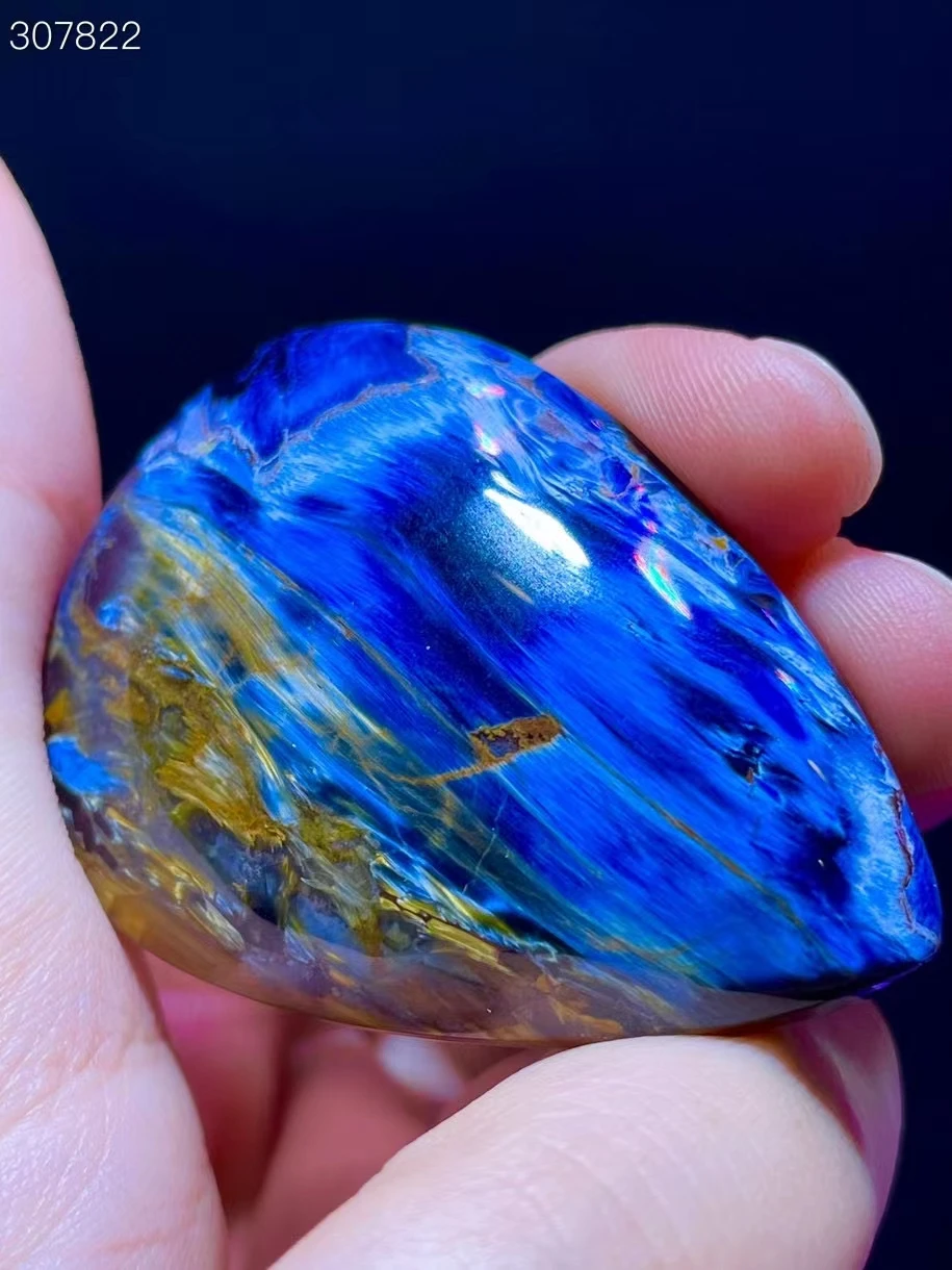 

Natural Blue Pietersite Water Drop Pendant 47.4/34.4/9.5mm Chatoyant Women Men Namibia Cat Eye Pietersite Jewelry AAAAAA