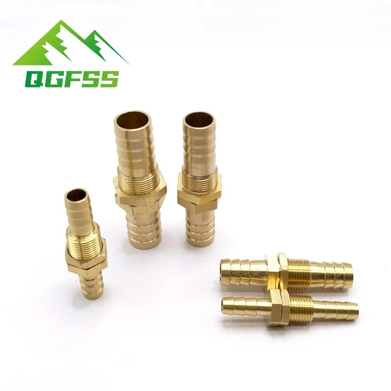 

Pipe 6 8 10 12 14 16mm Hose Barb Bulkhead Brass Barbed Tube Pipe Fitting Coupler Connector Adapter For Fuel Gas Water Copper