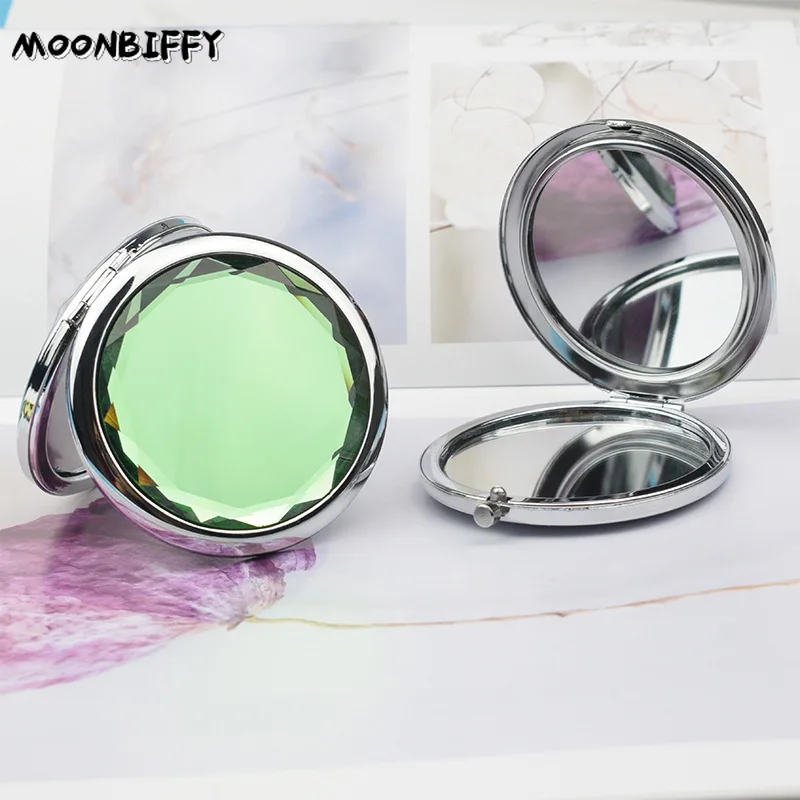 

Портативное двойное зеркало для макияжа с кристаллами, 10 цветов