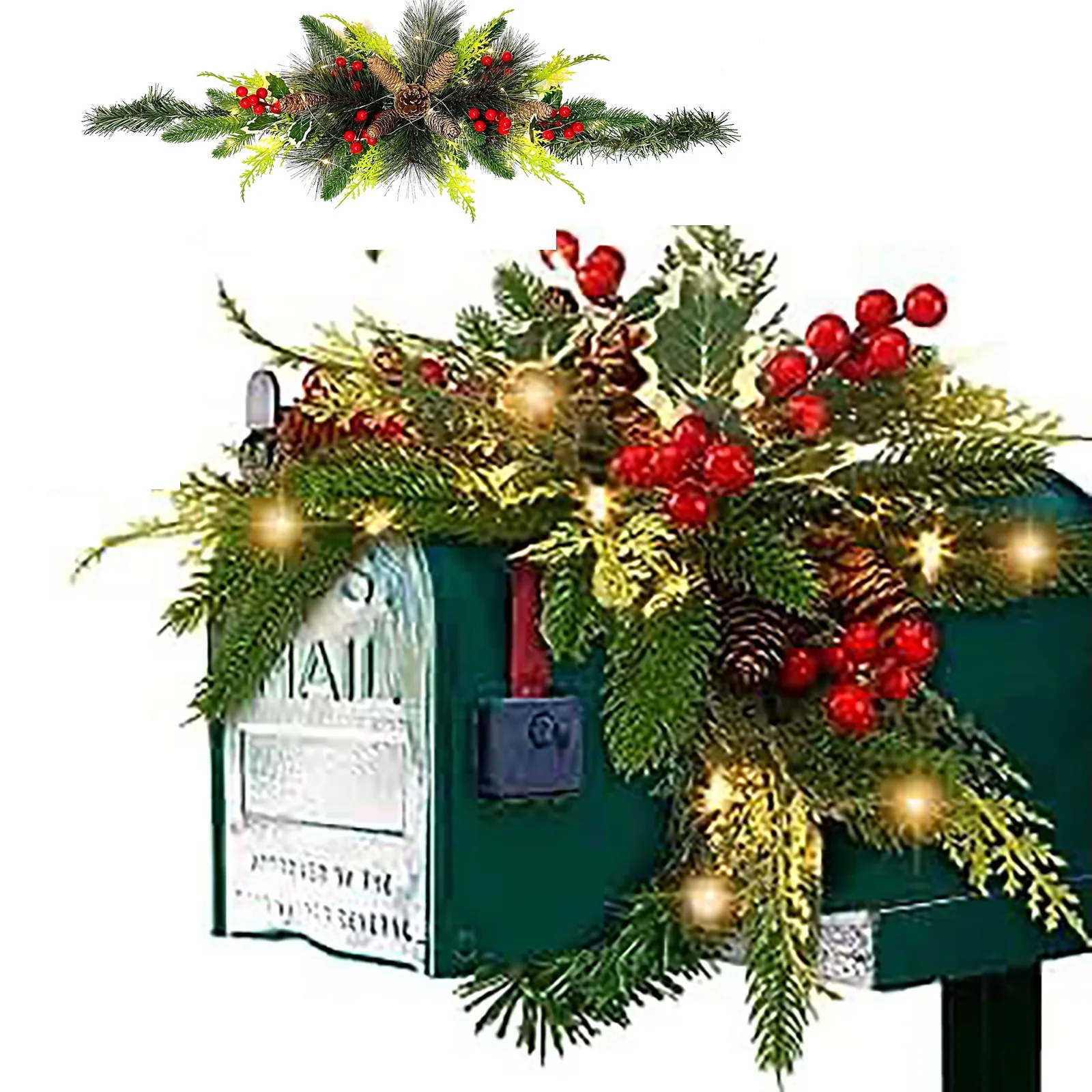 

Рождественская гирлянда с ананасами, украшение для дома, рождественские красные фруктовые лозы, Необычные светящиеся живые венки с окошком