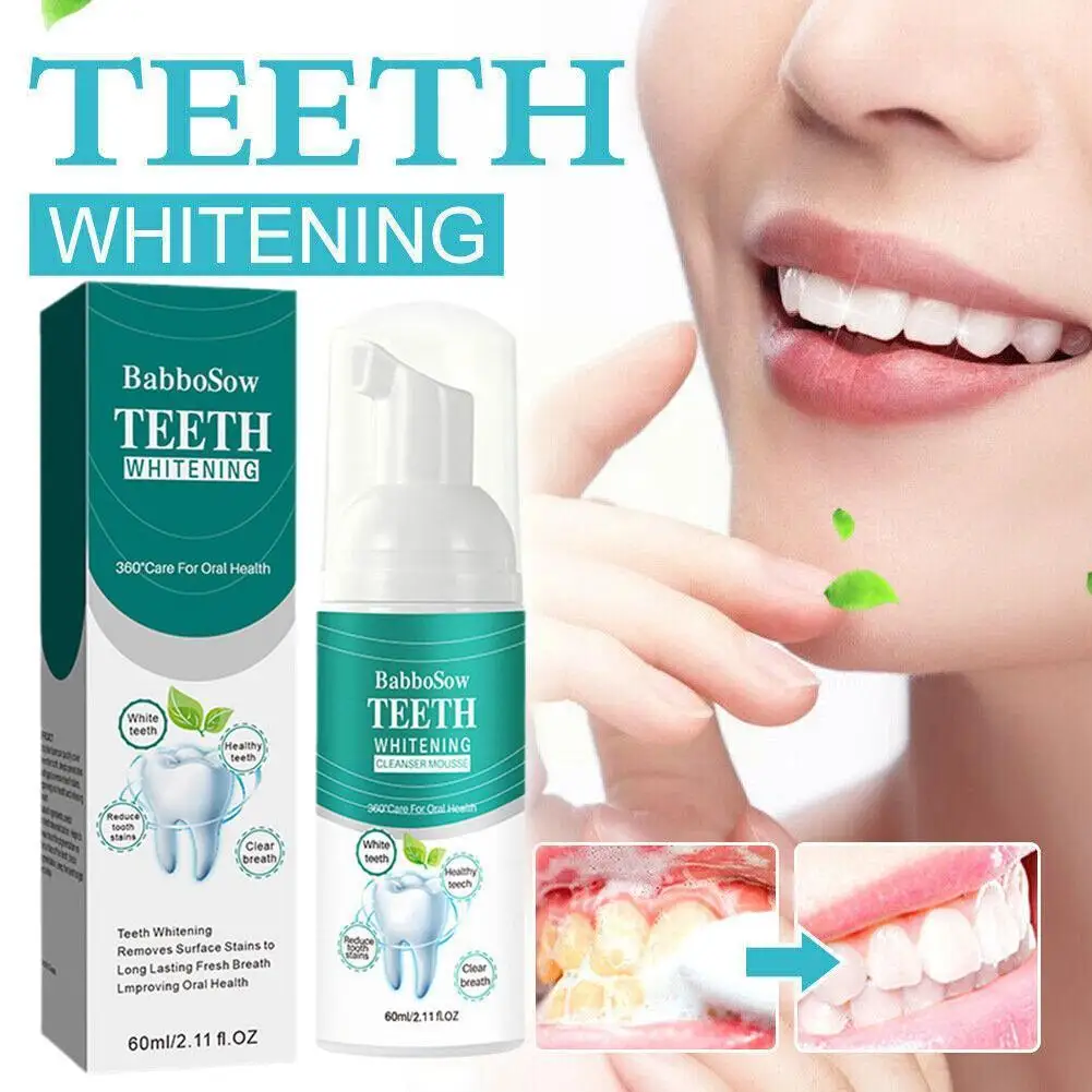 

60ml Teeth Whitening Foam Toothpaste Powerful Whitening Safe Formula Effective Sensitivity Health Original Without On Oral O3G5