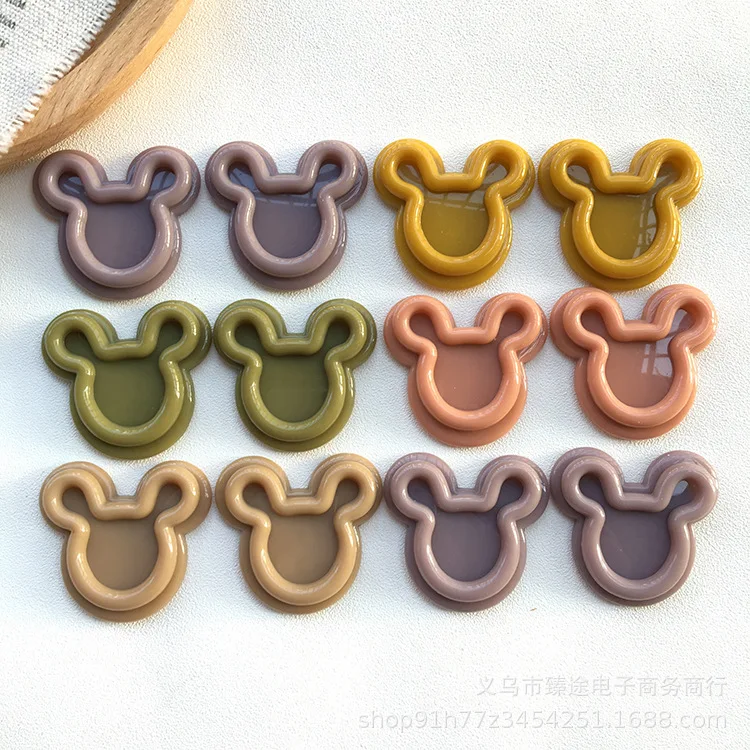 

5 шт. кавайная Милая мультяшная голова медведя, аксессуары из двойной смолы, Аксессуары для украшений