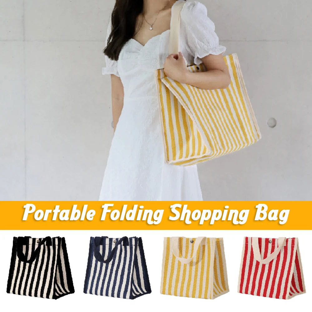 

2022 Foldable Fashion Shopping Bag Portable Large Capacity Grocery Bag for Women Durable Reusable Multipurpose Tote Storage Bag