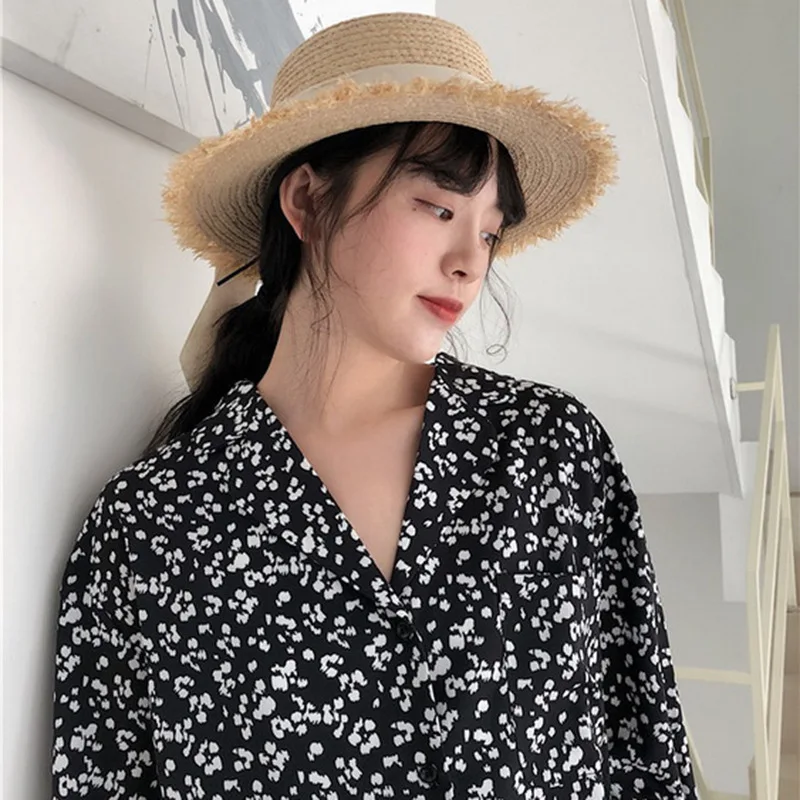 

New Style Ladies Oversized Hat Big Brimbow Tie Hat Raffia Sun Hat Wide Brim Beach Hat Lady Soft Straw Cap Breathable