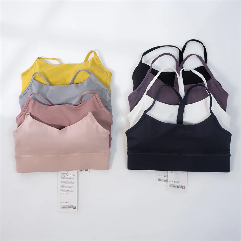 

Luluwomen Ladies Gym Underwear Y Shape Solid Sports Bra Pads Woman Yoga Workout Tank Tops Nude Sportswear Athletic Clothes