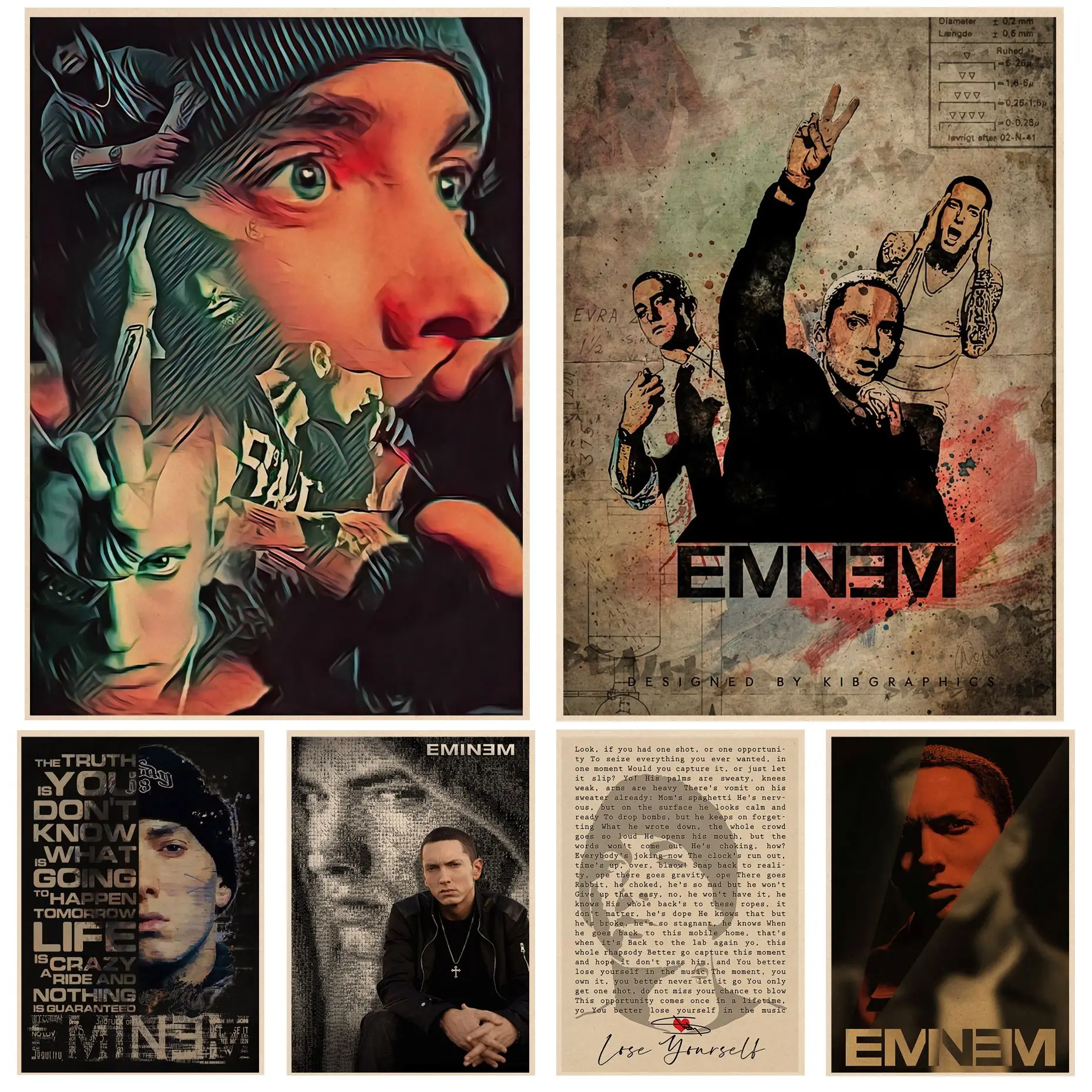 8 мил эминеем хип-хоп Рэперы хорошего качества принты и постеры для гостиной бара