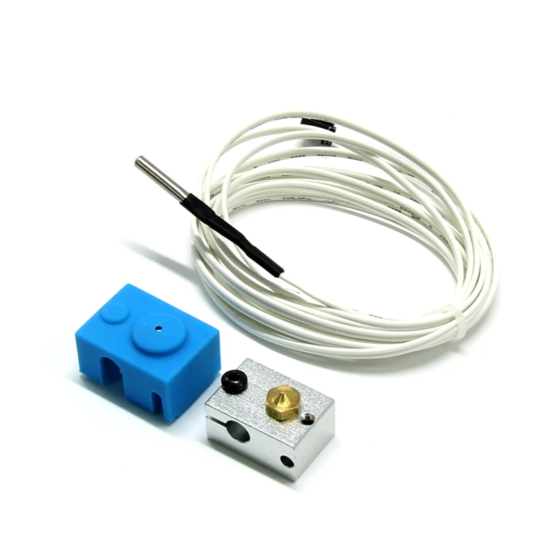 

V6 Heating Aluminum Block + Silicone Case With Thermistor For 3D Printer