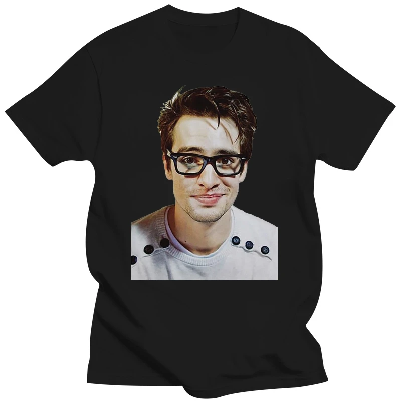 

Face Of Brendon Glasses Urie Brendon Boyd Urie Panic! At The Disco White T Shirt Adult Tshirt S-2xl