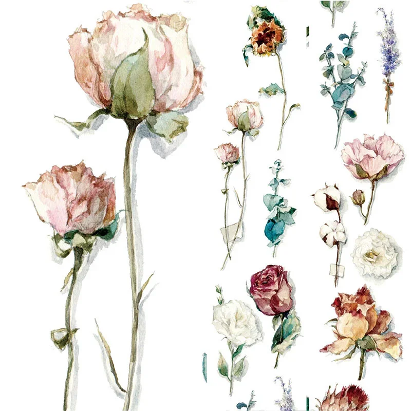 

Цветочное украшение Pet Washi лента коллаж журнал ретро