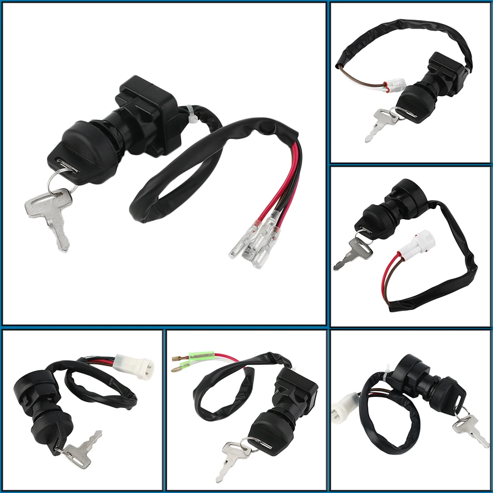 

New High Quality Ignition Key Switch With 2 Keys Set Black For Multiple Model