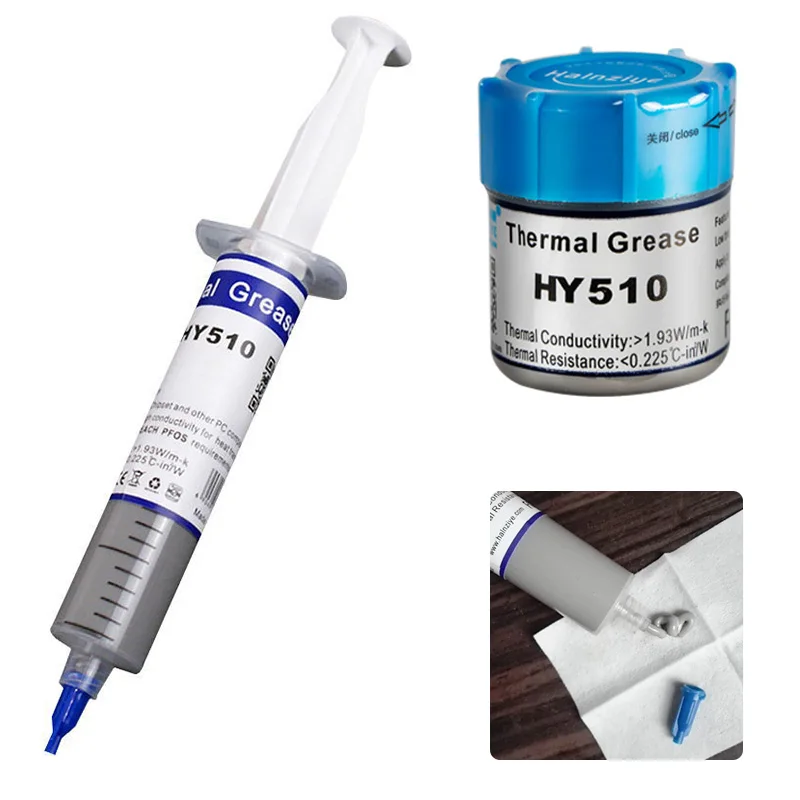 10g/30g Silicone Thermal Paste 1.93W/m-k HY510 Heat Transfer Grease Heat Sink CPU GPU Chipset Notebook Computer Cooling Syringe