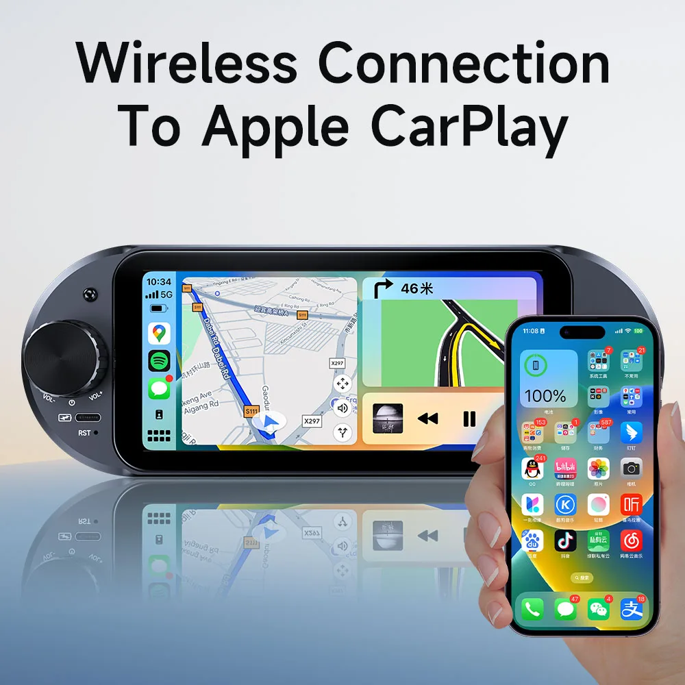 Фото JIUYIN 1 DIN 6 дюймов Linux беспроводной Carplay Android авто автомобильный радиоприемник мультимедийный видео MP5 плеер сенсорный экран универсальный стерео №4