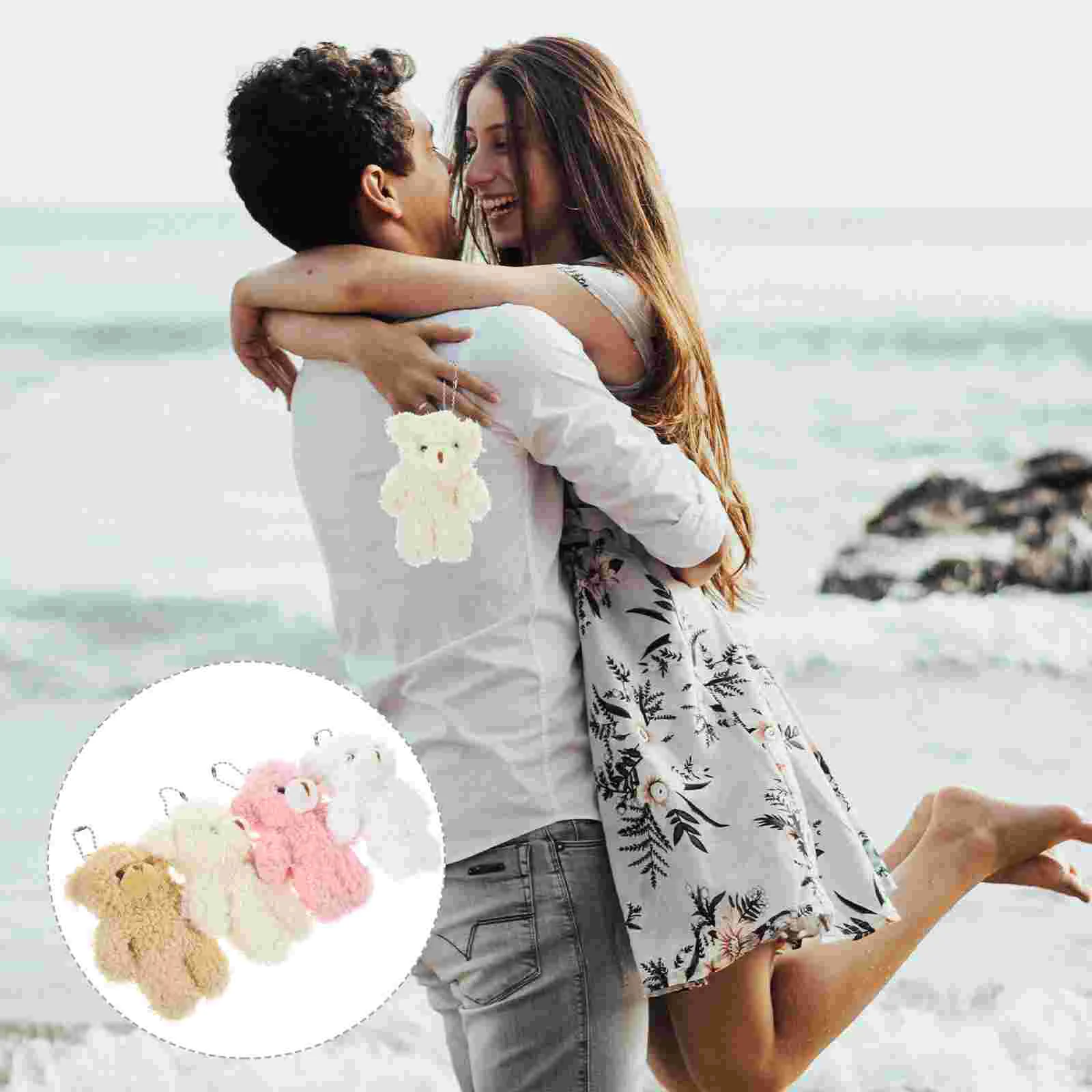 

Accessories Purse Keychain Pendants Fluffy Hanging Mini Bears Bag Charms Backpack