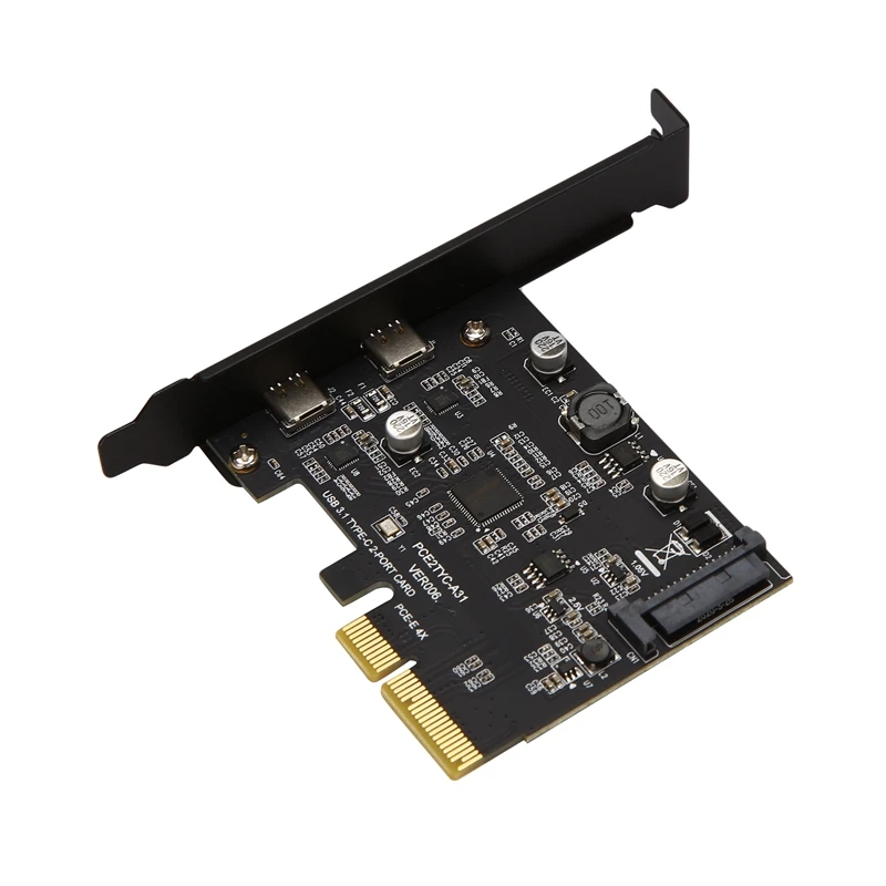 Плата расширения с 2 портами USB 3 1 на Type-C PCI-E 4X Gen2 10 Гбит/с C адаптер чипсет ASMedia ASM3142