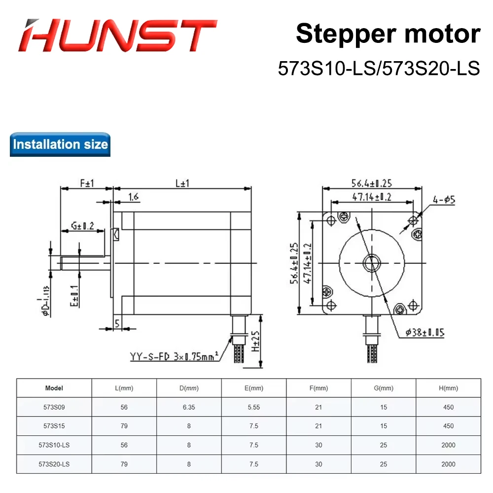3-фазный Шаговый Двигатель HUNST Leadshine 573S20-LS 5 8A И 573S10-LS