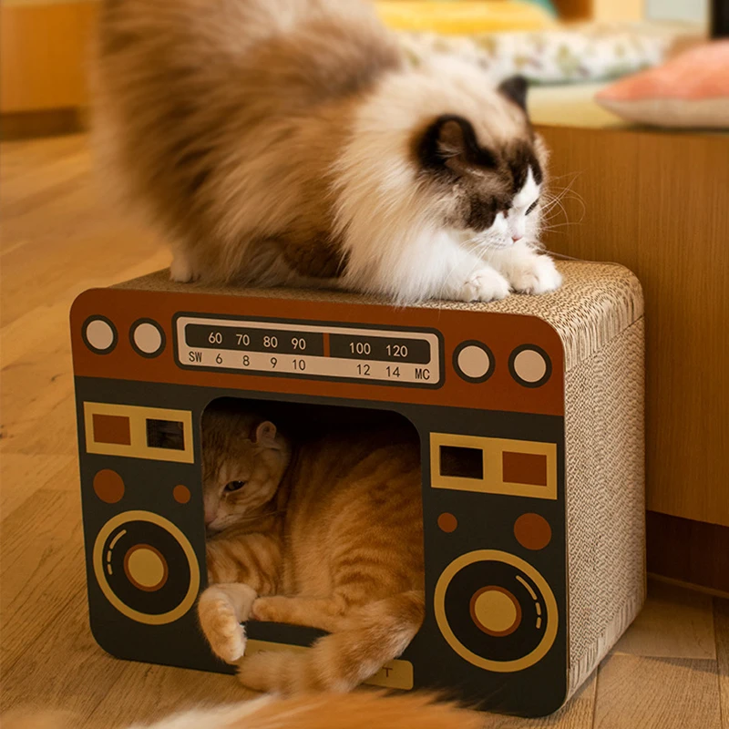 

Cat Scratching Board Vertical Stand Radio Cat Claw Board Grinding Corrugated Cat Grinding Scratching Nest Cat Toy Supplies
