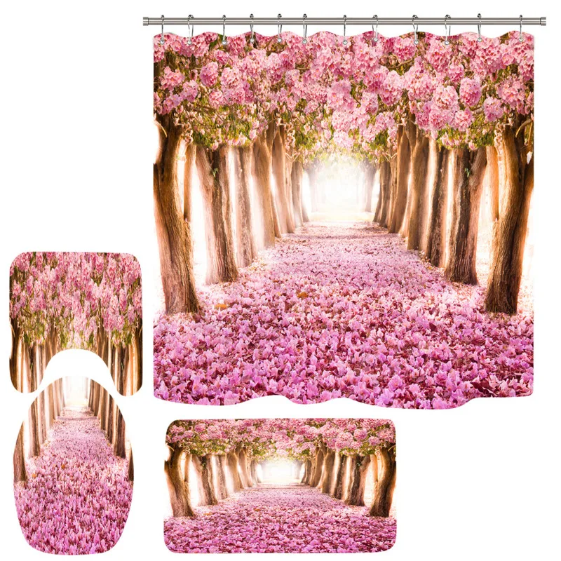 Бабочка большой цветок синий акварельный поломанный занавеска для душа в ванную