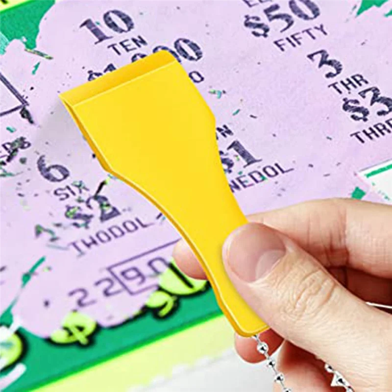 20 PCS Plastic Scraper Tool Keychain Lottery Ticket Scratcher for Tcket Keyring