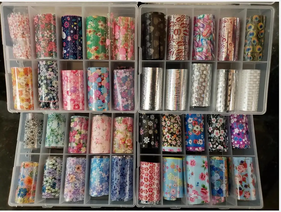 

10 Rolls Holographic Nail Transfer Foil Sticker AB Paper Wraps Nail Foils Transfer Sticker Nail Foil Transfer Sticker Wrap Foil