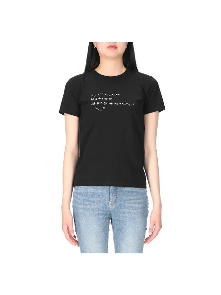 

Women T-shirt 2022 New 100% Cotton Spring Summer Black and White Letter Printing Round Neck Women Casual Short-sleeved T-shirt