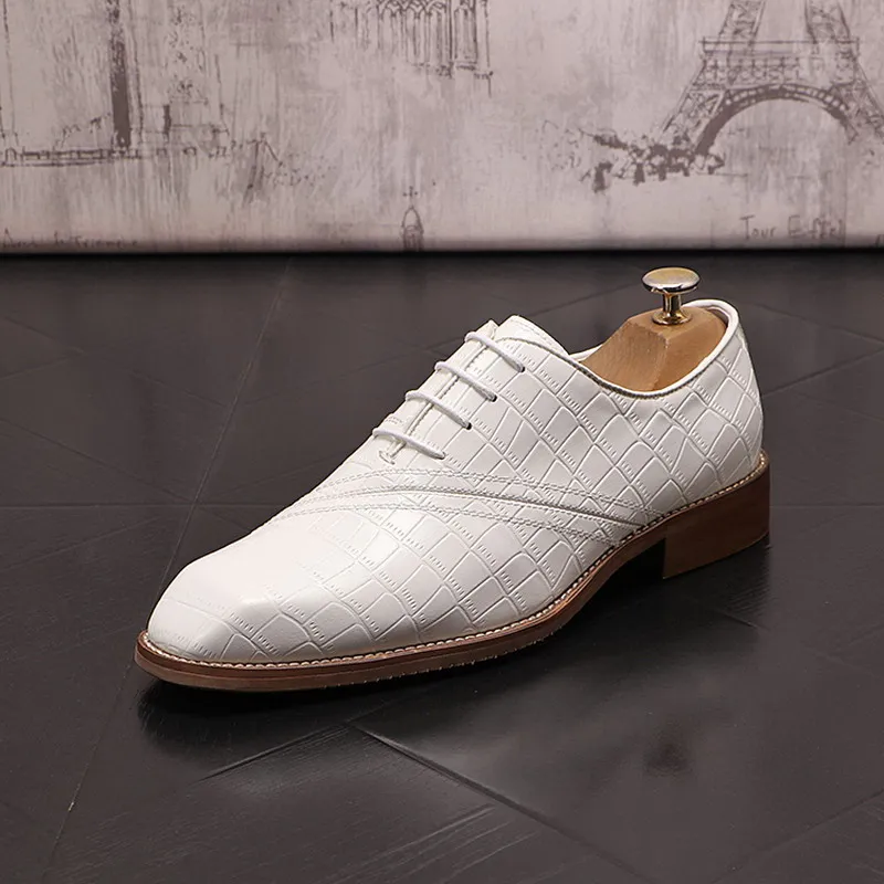 

Туфли дерби в британском стиле для мужчин, повседневные свадебные туфли, заостренный носок, Аллигатор, для вечеринки, размер 38-44