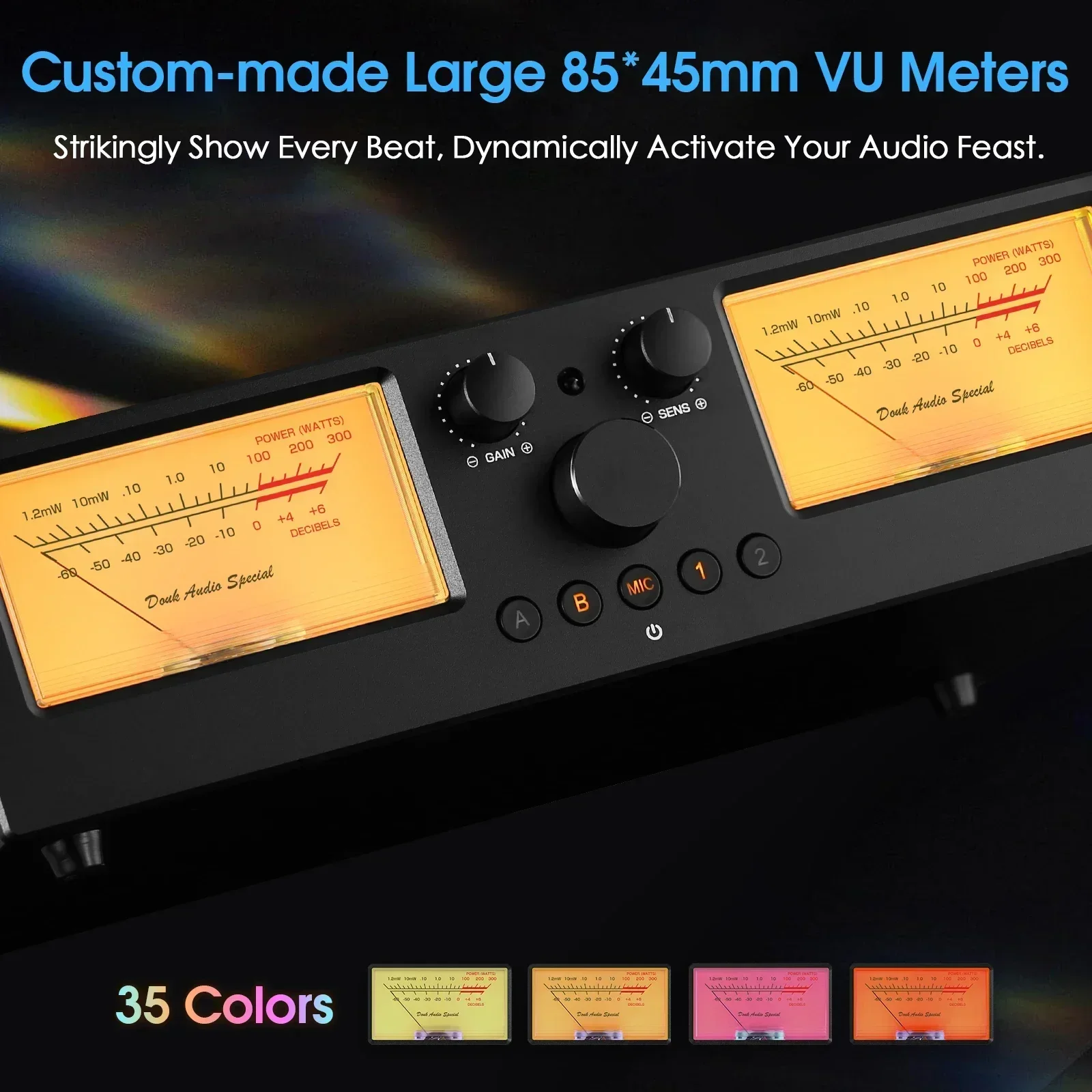 Douk Audio VU3PRO 2-IN-2-OUT Переключатель Усилитель/селектор динамиков с VU-метром
