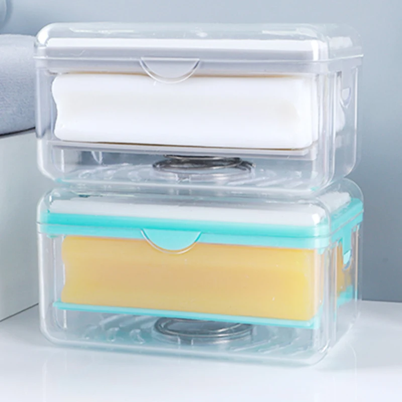 Чехол для мыла с пружинным подъемным основанием, двухслойный чехол из мягкого резинового валика, Коробка для мыла без пены