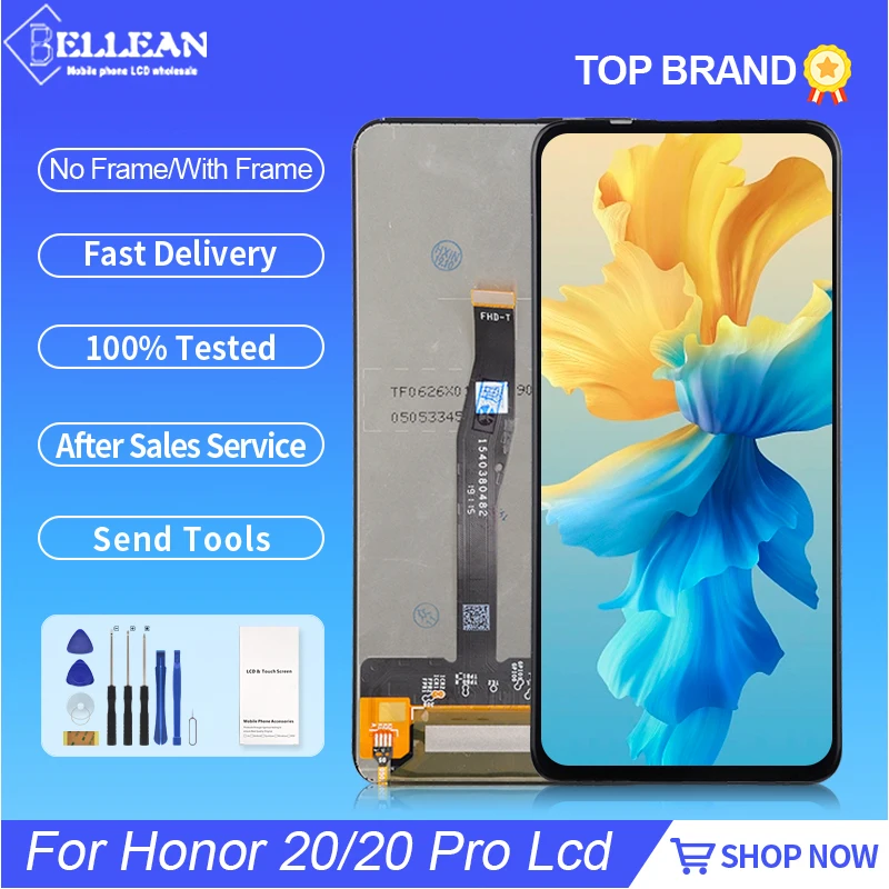 

ЖК-дисплей 6,26 дюйма для Huawei Honor 20 с сенсорной панелью и дигитайзером для Honor 20 PRO, зеркальный дисплей в сборе с рамкой