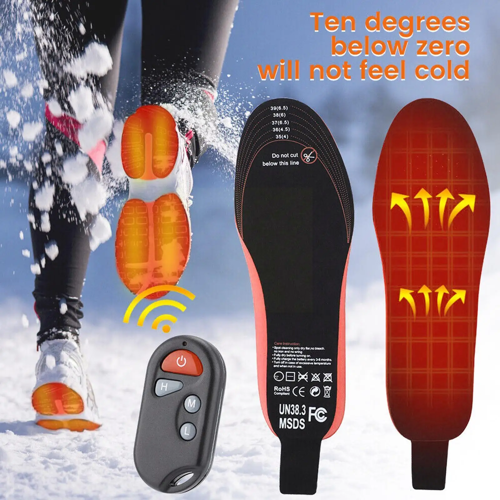 

1pair USB Heated Shoe Insoles Winter Feet Warm Sock Electric Warm Mat Foot Insoles Unisex Thermal Pad Pad Warming Washable N7U8