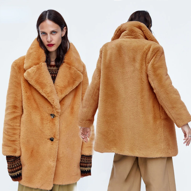 Imitation Fur Coat Women's Long New Rex Rabbit Fur Loose Fashion Joker Fur Plush Coat