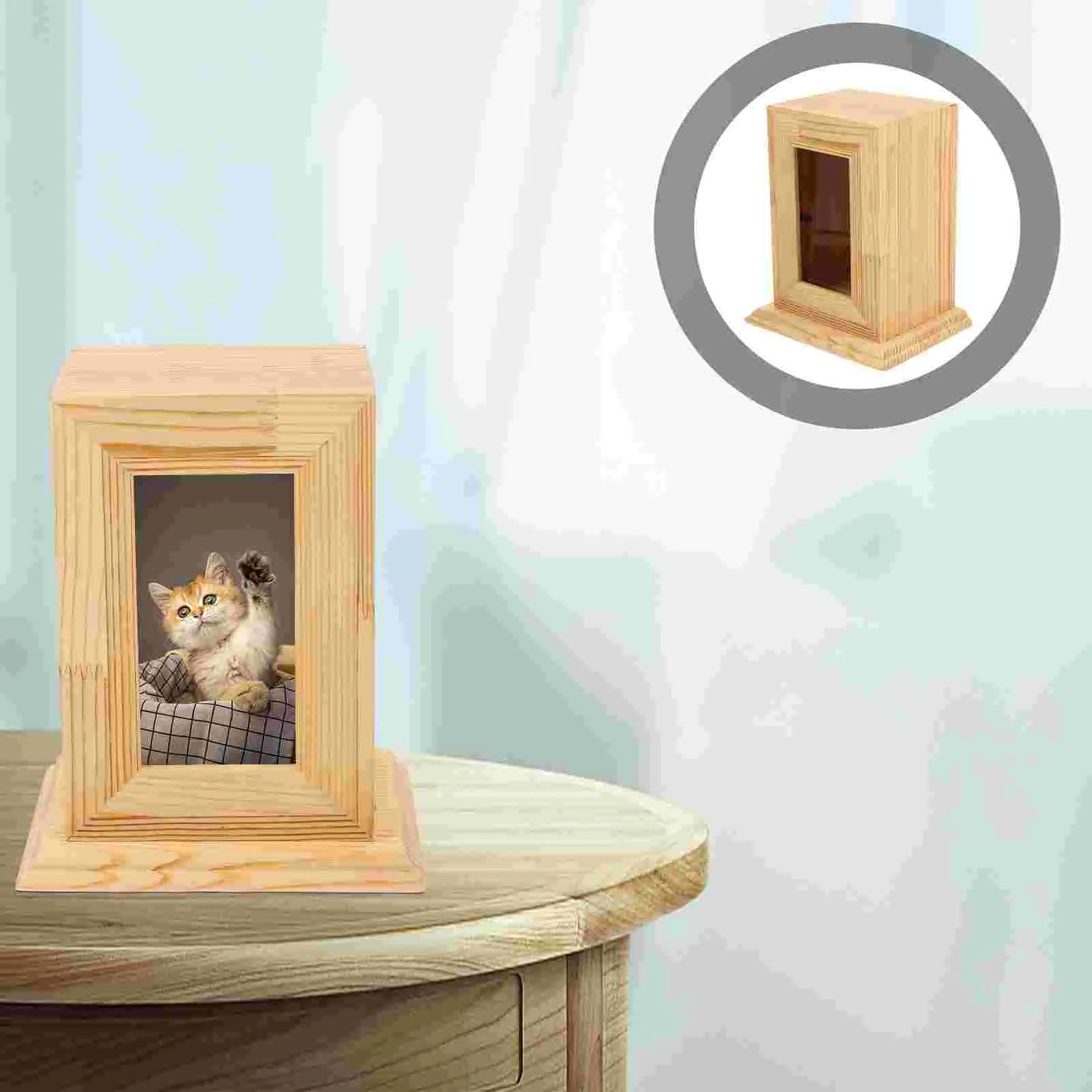 

Pet Ashes Cremation Urn Dog Memorial Cinerary Casket Cat Ash Wooden Box