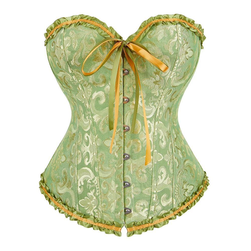 

Body Shapewear Costumes Sexy Lingerie Women Pleated Overbust Corset Lace Trimmed Corsets And Bustiers Plus Size XS-6XL