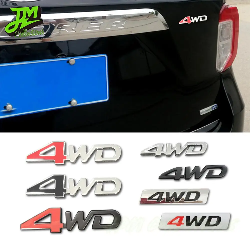 

3D Metal Car Stickers 4WD Emblem Badge Decals For Honda Mitsubishi ASX Outlander Lada CRV Accord Civic Suzuki Grand Vitara Swift