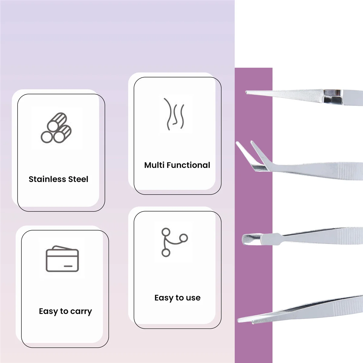 4 шт./набор щипцы для бровей из нержавеющей стали