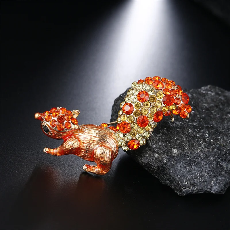 

Animal Delicate Cute Brooch Jewelry Alloy Dripping Squirrel Pin Clothing Accessories Corsage