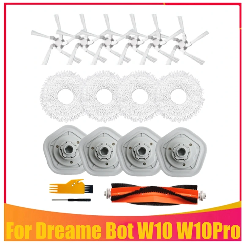 

17Pcs Replacement Accessories Kit For Dreame W10/W10 Pro Robot Vacuum Cleaner Washable Mop Cloth Main Side Brush