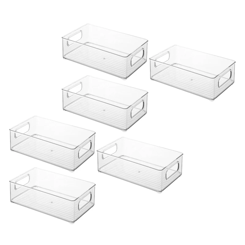 

6 упаковок пластиковых кухонных буфета, холодильника или морозильной камеры, органайзер для фруктов, закусок, длиной 10 дюймов