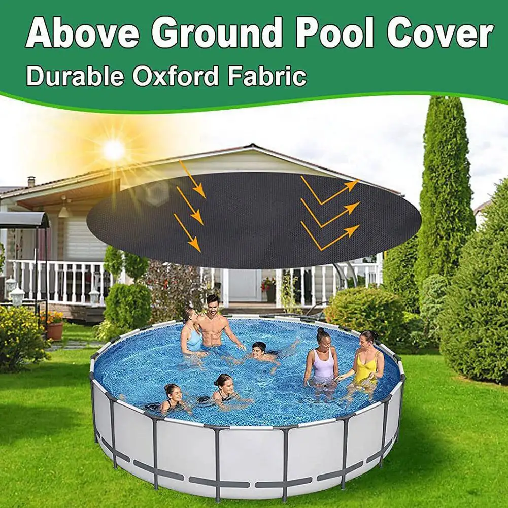 

6/8/10/12/15FT Round Pool Cover Above Ground Safety Swimming Pool Covers Waterproof Pool Blanket Cover for Round Inflatable Q4C9