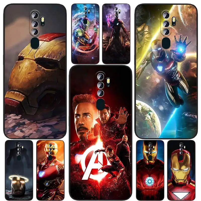 

Marvel Iron Man Mech For OPPO Find X5 X3 X2 Neo Lite A74 A76 A72 A55 A54S A53 A53S A16S A16 A9 A5 5G Black Soft Phone Case