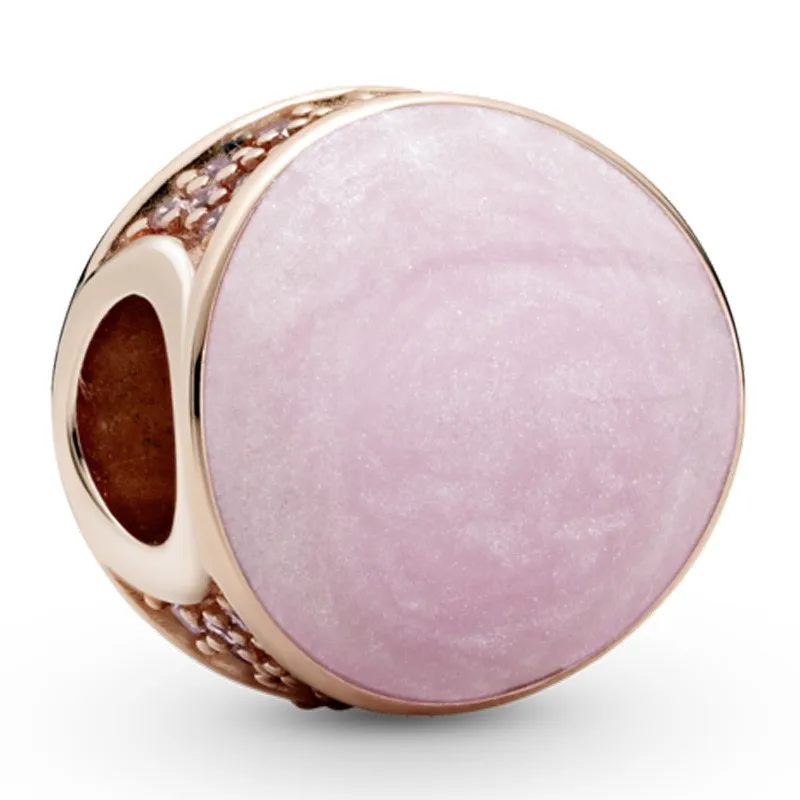 

Original Moments Colours Pink Swirl Beads Charm Fit Pandora Women 925 Sterling Silver Bracelet Bangle Jewelry